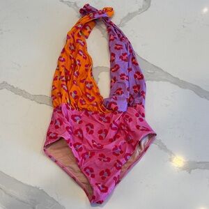 💕Farm Pria Cheetah Print One Piece Swimsuit Sz Sm💕